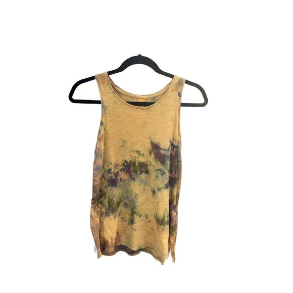 Tie Dye Tank Top | Women’s Shirt | Scrunch Tie - Ice Dye | Upcycled Fashion - Picture 1 of 2